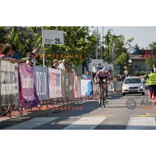 Radotic Mia at finish of Slovenian time trail Championships in Ljubljana.