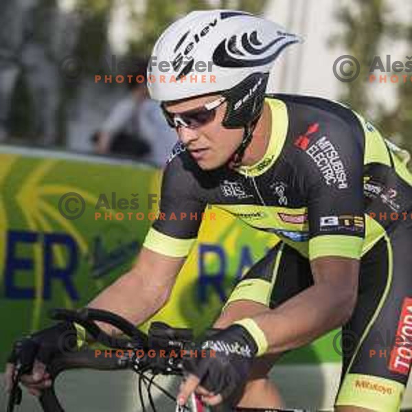 Bošnjak Miha at start of Slovenian time trail Championships in Ljubljana.