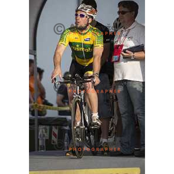 Omulec Andrej at start of Slovenian time trail Championships in Ljubljana.