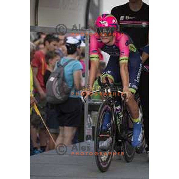 Polanc Jan at start of Slovenian time trail Championships in Ljubljana.