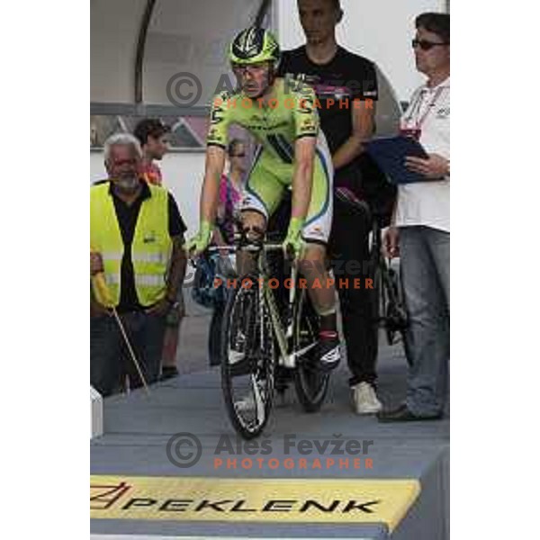 Mohorič Matej at start of Slovenian time trail Championships in Ljubljana.
