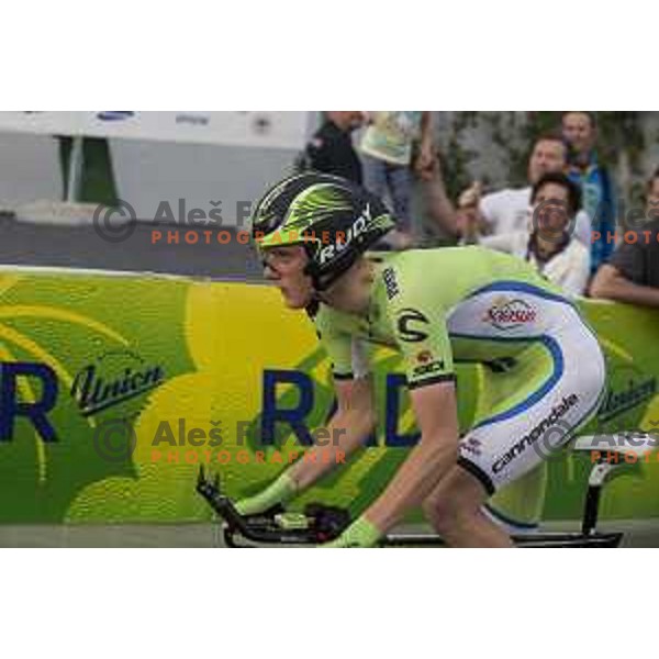 Mohorič Matej at start of Slovenian time trail Championships in Ljubljana.