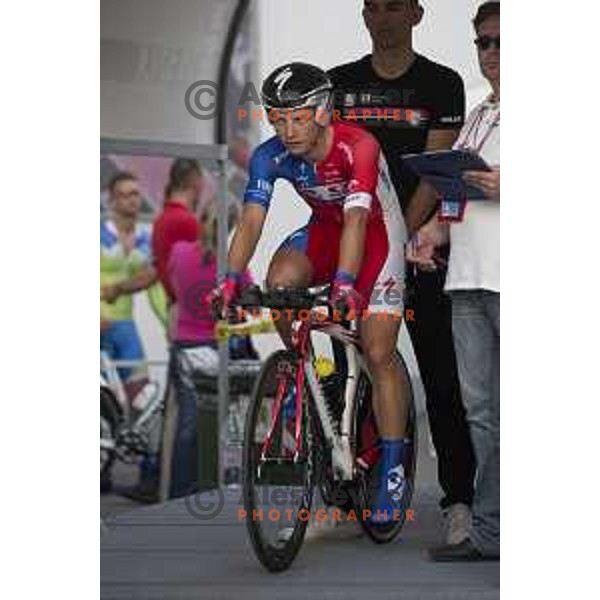 Štimulak Klemen at start of Slovenian time trail Championships in Ljubljana.