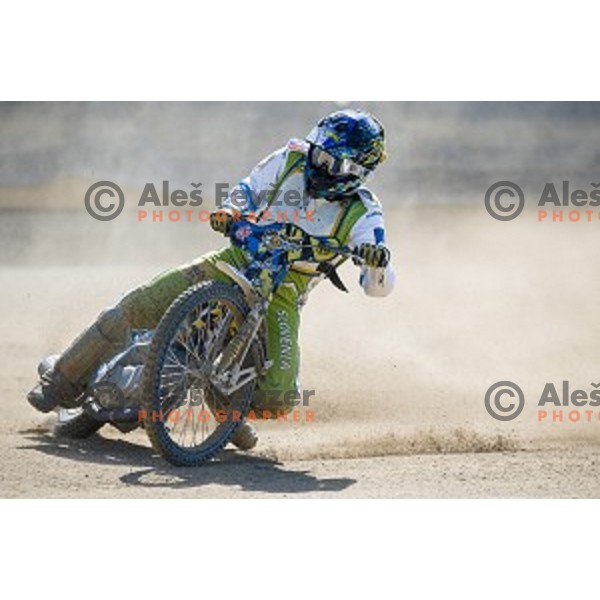 Matic Voldrih at speedway race for the 2014 FIM Speedway Grand Prix World Championship Qualifying Round 2, Ljubljana, Slovenia, 07.06.2014