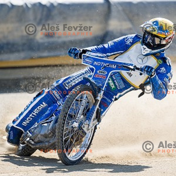 Matej Zagar at speedway race for the 2014 FIM Speedway Grand Prix World Championship Qualifying Round 2, Ljubljana, Slovenia, 07.06.2014