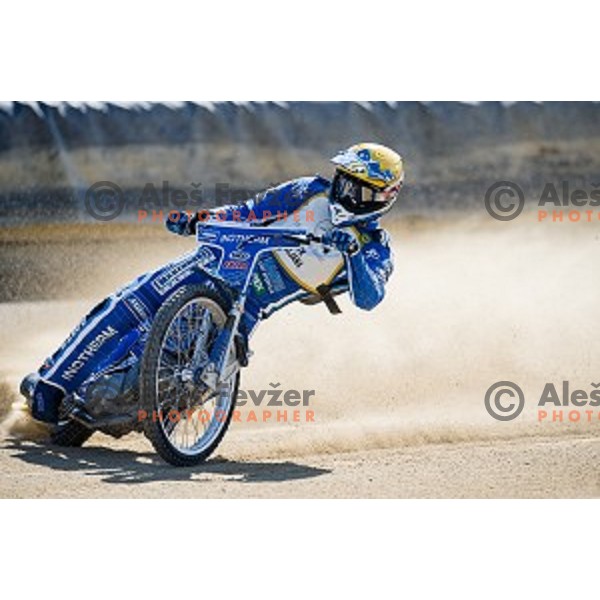 Matej Zagar at speedway race for the 2014 FIM Speedway Grand Prix World Championship Qualifying Round 2, Ljubljana, Slovenia, 07.06.2014