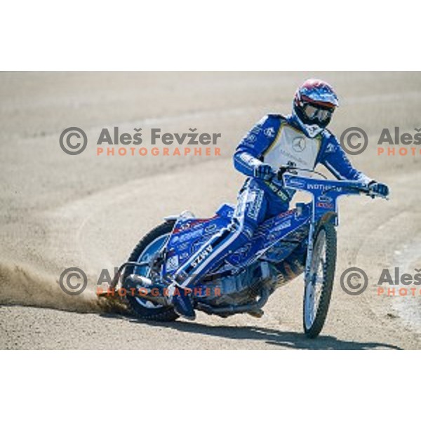 Matej Zagar at speedway race for the 2014 FIM Speedway Grand Prix World Championship Qualifying Round 2, Ljubljana, Slovenia, 07.06.2014