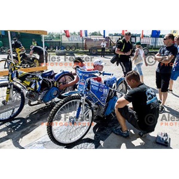Matej Zagar at speedway race for the 2014 FIM Speedway Grand Prix World Championship Qualifying Round 2, Ljubljana, Slovenia, 07.06.2014