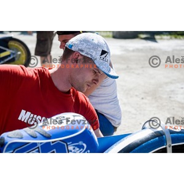 Matej Zagar at speedway race for the 2014 FIM Speedway Grand Prix World Championship Qualifying Round 2, Ljubljana, Slovenia, 07.06.2014
