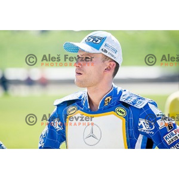 Matej Zagar at speedway race for the 2014 FIM Speedway Grand Prix World Championship Qualifying Round 2, Ljubljana, Slovenia, 07.06.2014
