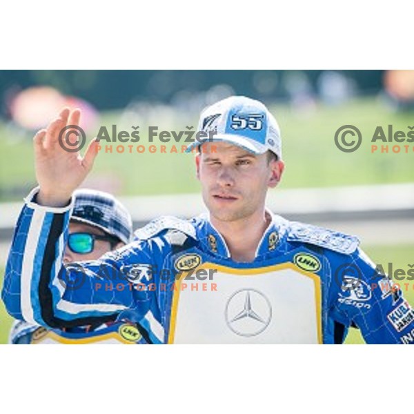 Matej Zagar at speedway race for the 2014 FIM Speedway Grand Prix World Championship Qualifying Round 2, Ljubljana, Slovenia, 07.06.2014