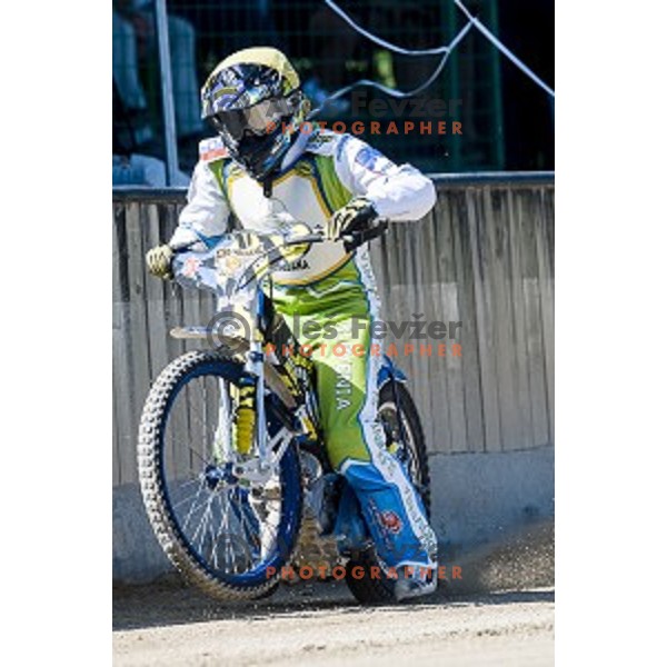Matic Vodrih at speedway race for the 2014 FIM Speedway Grand Prix World Championship Qualifying Round 2, Ljubljana, Slovenia, 07.06.2014