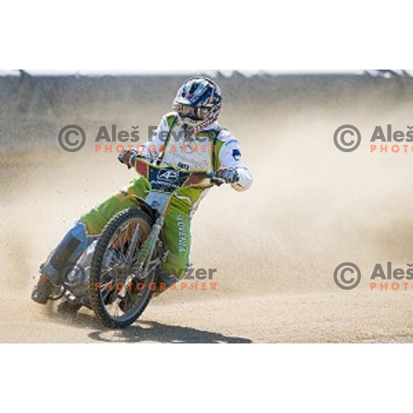 Matic Vodrih at speedway race for the 2014 FIM Speedway Grand Prix World Championship Qualifying Round 2, Ljubljana, Slovenia, 07.06.2014