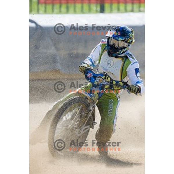Matic Vodrih at speedway race for the 2014 FIM Speedway Grand Prix World Championship Qualifying Round 2, Ljubljana, Slovenia, 07.06.2014