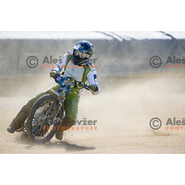 Matic Vodrih at speedway race for the 2014 FIM Speedway Grand Prix World Championship Qualifying Round 2, Ljubljana, Slovenia, 07.06.2014