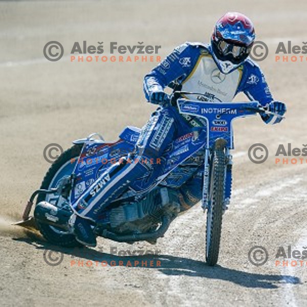 Matej Zagar at speedway race for the 2014 FIM Speedway Grand Prix World Championship Qualifying Round 2, Ljubljana, Slovenia, 07.06.2014
