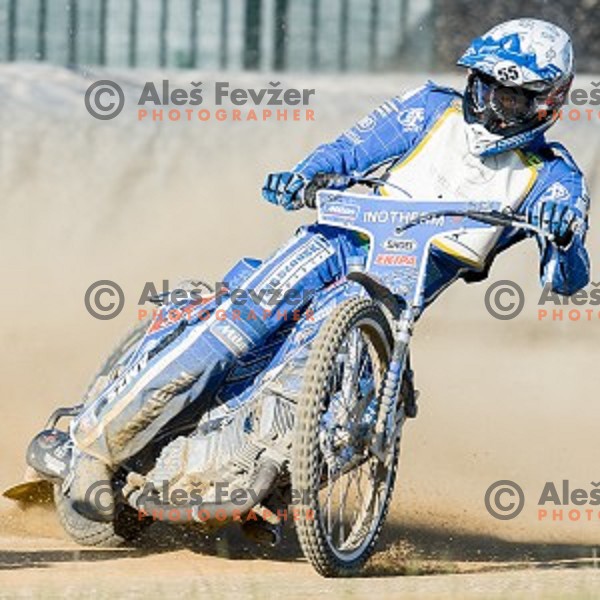 Matej Zagar at speedway race for the 2014 FIM Speedway Grand Prix World Championship Qualifying Round 2, Ljubljana, Slovenia, 07.06.2014