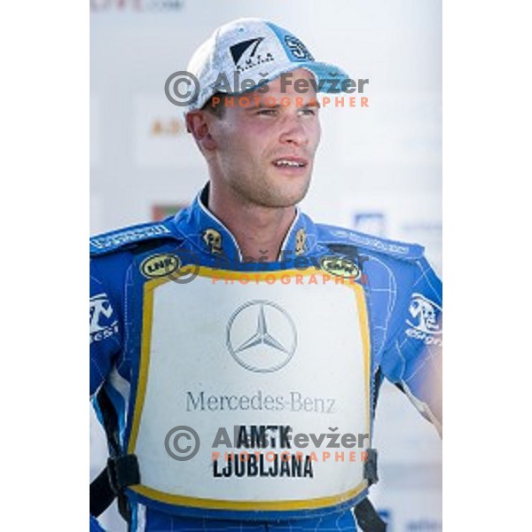 Matej Zagar at speedway race for the 2014 FIM Speedway Grand Prix World Championship Qualifying Round 2, Ljubljana, Slovenia, 07.06.2014