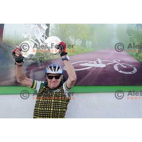 Tone Fornezzi- Tof at start of 33. Franja Marathon- UCI World Cycling Tour (156 km) in BTC, Ljubljana, Slovenia on June 8, 2014