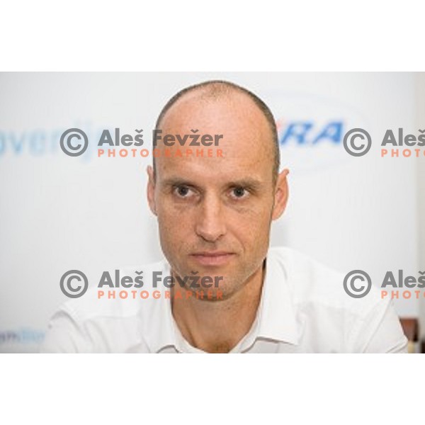 Tomaz Grm at the press conference after winning the European championships, Ljubljana, Slovenia, 10.06.2014