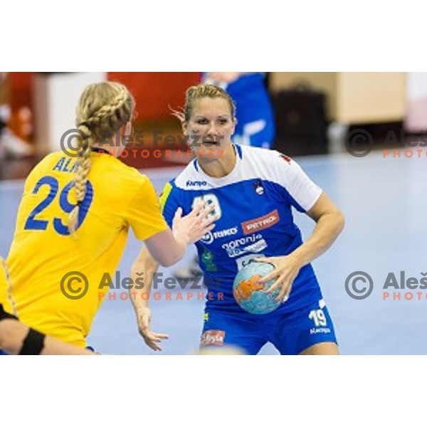 Neli Irman in action during Handballl match Slovenia - Sweden, EHF Euro 2014 qualifying, Kodeljevo, Ljubljana, Slovenia, 11.06.2014