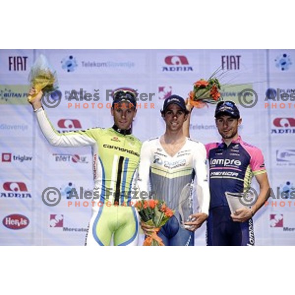 Kristijan Koren,Michael Matthews, Diego Ulissi at Tour de Slovenie first stage- 8.8 km time trial in Ljubljana, Slovenia on June 19, 2014