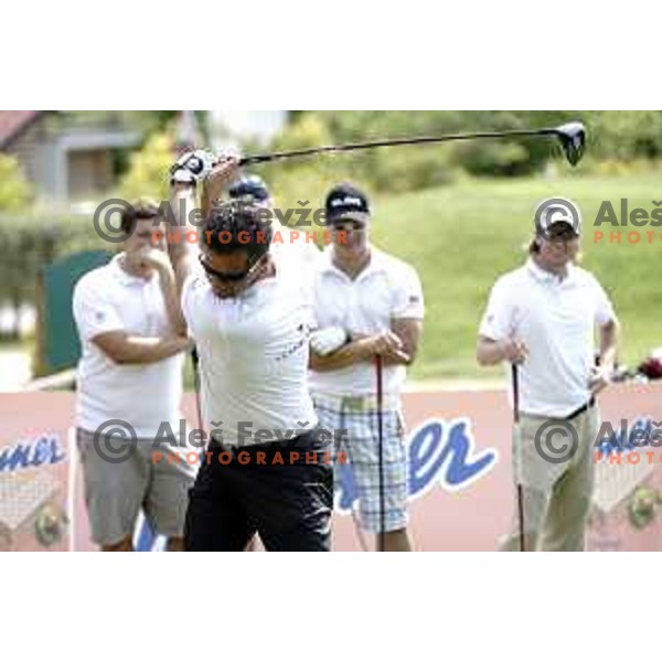 Slovenia team for Long Drivers European tour during practice session at Arboretum Golf Course, Kamnik on June 19, 2014
