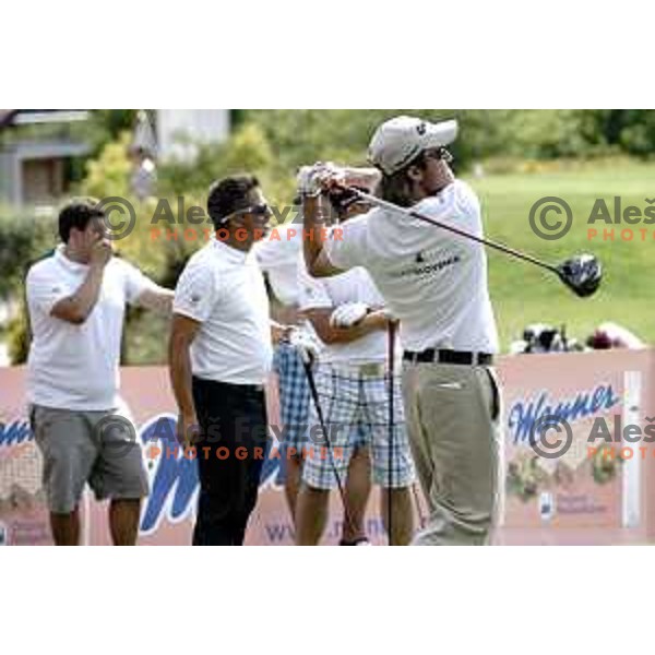 Slovenia team for Long Drivers European tour during practice session at Arboretum Golf Course, Kamnik on June 19, 2014