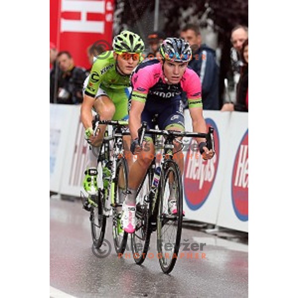 Matej Mohoric and Jan Polanc of slovenia at Tour de Slovenie second stage Ribnica-Kocevje ( 160 km) on June 20, 2014