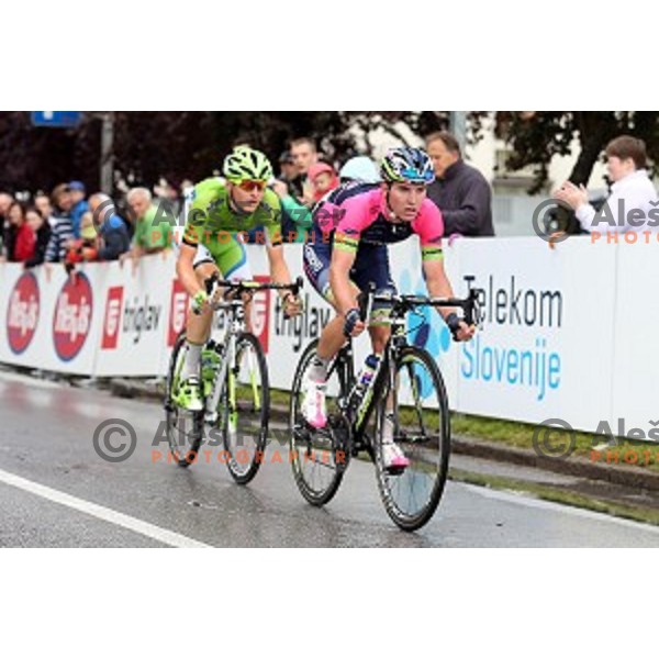 Matej Mohoric and Jan Polanc of slovenia at Tour de Slovenie second stage Ribnica-Kocevje ( 160 km) on June 20, 2014