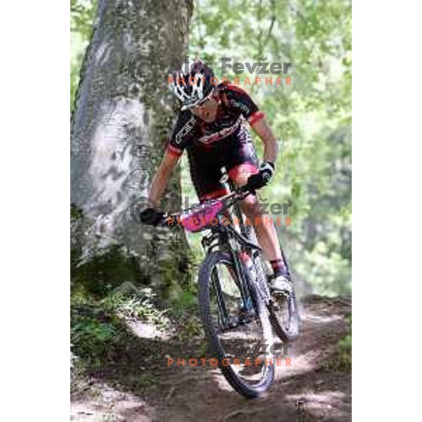 Blaza Klemencic racing at Slovenian cross-country National Championships in Zavrsnica, Jesenice on June 21, 2014