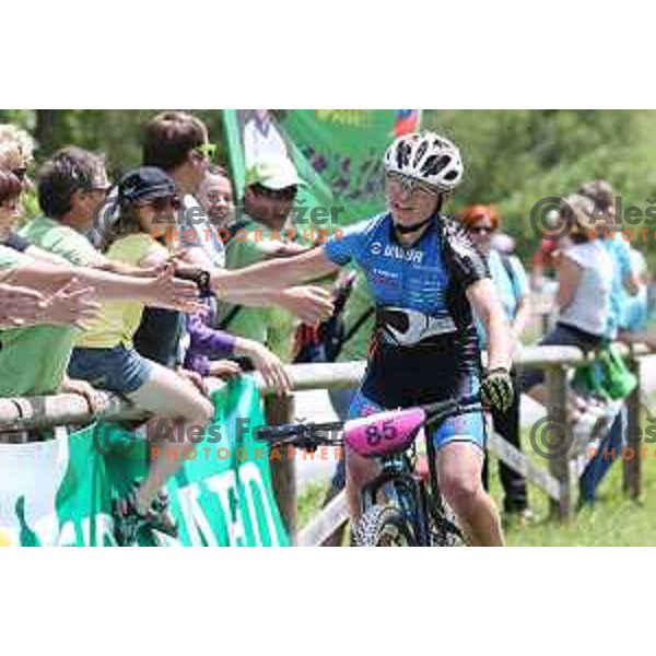 Tanja Zakelj racing at Slovenian cross-country National Championships in Zavrsnica, Jesenice on June 21, 2014