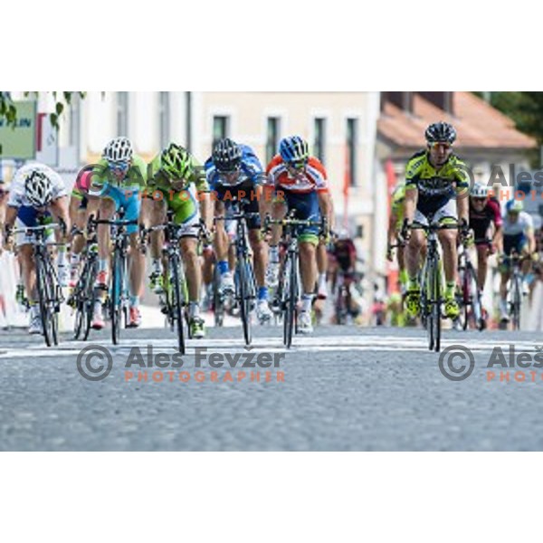Elia Viviani at finish of stage 4 of Tour de Slovenie, Novo Mesto, Slovenia, 22.06.2014