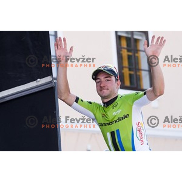 Elia Viviani at finish of stage 4 of Tour de Slovenie, Novo Mesto, Slovenia, 22.06.2014