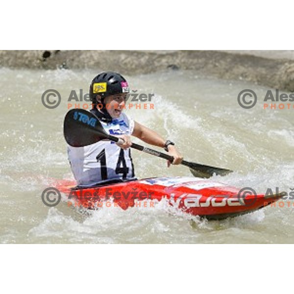 Eva Tercelj (SLO) in action during Final of 2014 ICF Canoe Slalom World Cup Race in Tacen, Slovenia on June 15, 2014