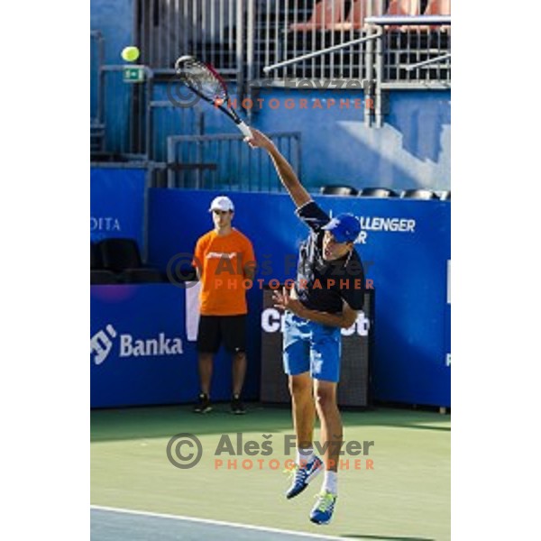 Aljaz Jakob Kaplja of Slovenia in action during first round of Tilia Slovenia Open-ATP Challenger Tour, played in SRC Marina, Portoroz, Slovenia, on July 8, 2014