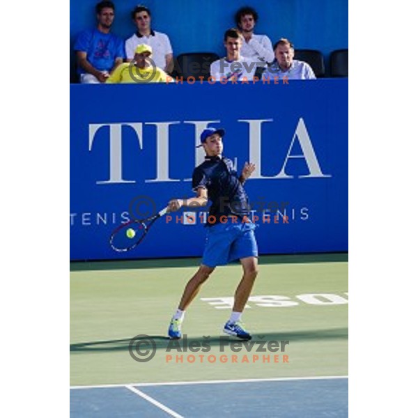 Aljaz Jakob Kaplja of Slovenia in action during first round of Tilia Slovenia Open-ATP Challenger Tour, played in SRC Marina, Portoroz, Slovenia, on July 8, 2014