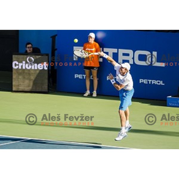Blaz Kavcic of Slovenia in action during first round of Tilia Slovenia Open-ATP Challenger Tour, played in SRC Marina, Portoroz, Slovenia, on July 8, 2014
