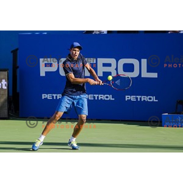 Aljaz Jakob Kaplja of Slovenia in action during first round of Tilia Slovenia Open-ATP Challenger Tour, played in SRC Marina, Portoroz, Slovenia, on July 8, 2014