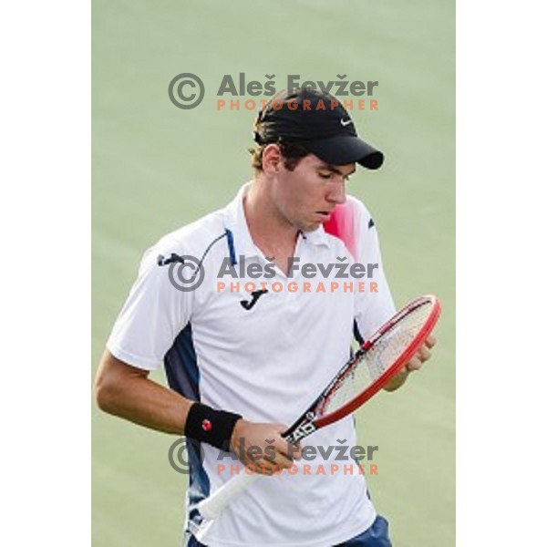 Janez Semrajc of Slovenia in action during first round of Tilia Slovenia Open-ATP Challenger Tour, played in SRC Marina, Portoroz, Slovenia, on July 8, 2014