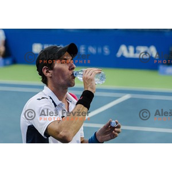 Janez Semrajc of Slovenia in action during first round of Tilia Slovenia Open-ATP Challenger Tour, played in SRC Marina, Portoroz, Slovenia, on July 8, 2014