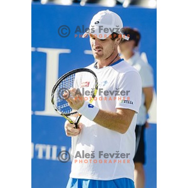 Blaz Kavcic of Slovenia in action during first round of Tilia Slovenia Open-ATP Challenger Tour, played in SRC Marina, Portoroz, Slovenia, on July 8, 2014