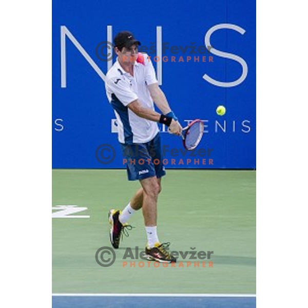 Janez Semrajc of Slovenia in action during first round of Tilia Slovenia Open-ATP Challenger Tour, played in SRC Marina, Portoroz, Slovenia, on July 8, 2014
