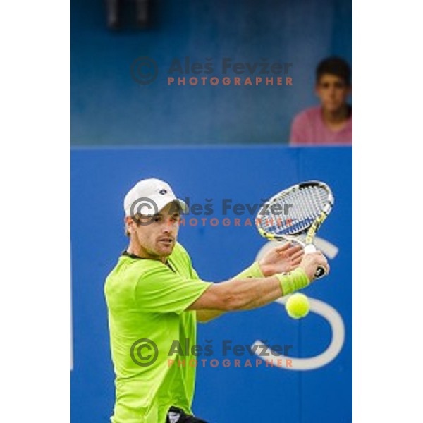 Blaz Kavcic of Slovenia in action during second round of Tilia Slovenia Open-ATP Challenger Tour, played in SRC Marina, Portoroz, Slovenia, on July 10, 2014