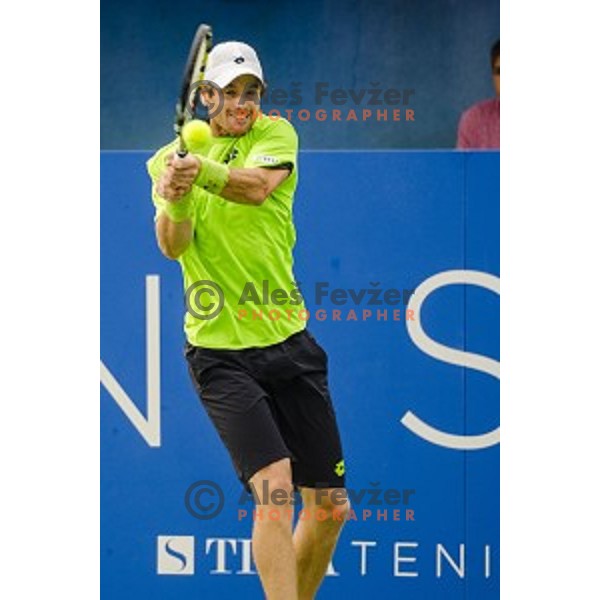 Blaz Kavcic of Slovenia in action during second round of Tilia Slovenia Open-ATP Challenger Tour, played in SRC Marina, Portoroz, Slovenia, on July 10, 2014