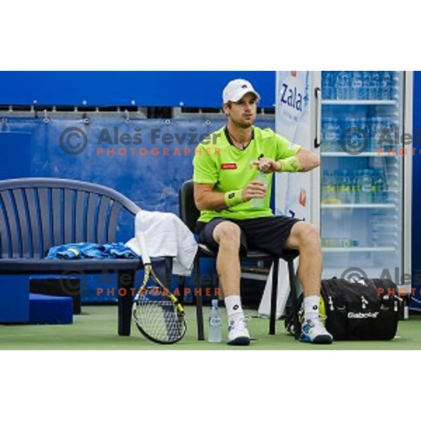 Blaz Kavcic of Slovenia in action during second round of Tilia Slovenia Open-ATP Challenger Tour, played in SRC Marina, Portoroz, Slovenia, on July 10, 2014