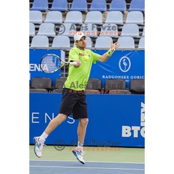 Blaz Kavcic of Slovenia in action during second round of Tilia Slovenia Open-ATP Challenger Tour, played in SRC Marina, Portoroz, Slovenia, on July 10, 2014