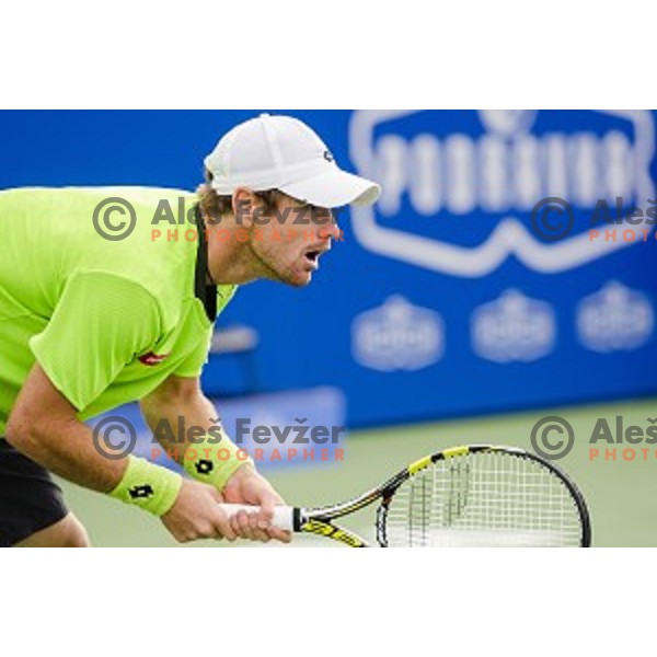 Blaz Kavcic of Slovenia in action during second round of Tilia Slovenia Open-ATP Challenger Tour, played in SRC Marina, Portoroz, Slovenia, on July 10, 2014