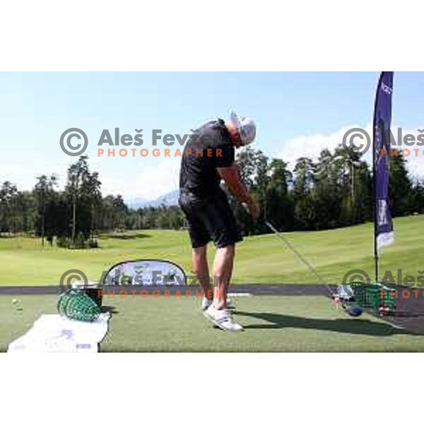 Joe Miller of England, winner of Long Driver European Tour event with 395 yards long tee shot at Arboretum golf Course, Rudnik pri Radomljah, Slovenia on July 5, 2014