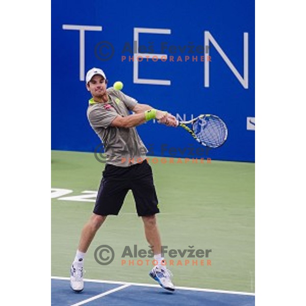 Blaz Kavcic of Slovenia in action during second round of Tilia Slovenia Open-ATP Challenger Tour, played in SRC Marina, Portoroz, Slovenia, on July 10, 2014